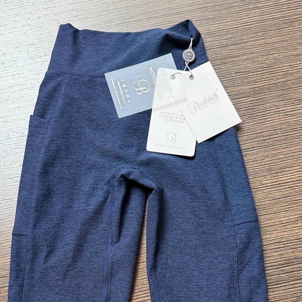 Bombshell Sportswear Define Pocket Navy Blue Leggings